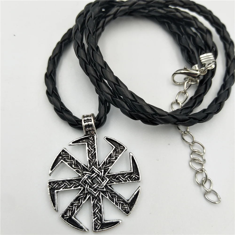Фото Славянские амулет Коловрат языческая подвеска Sunfiower Talisman норвежские ювелирные изделия ожерелье и подвески славянский символ ожерелье Бесплатная доставка №2