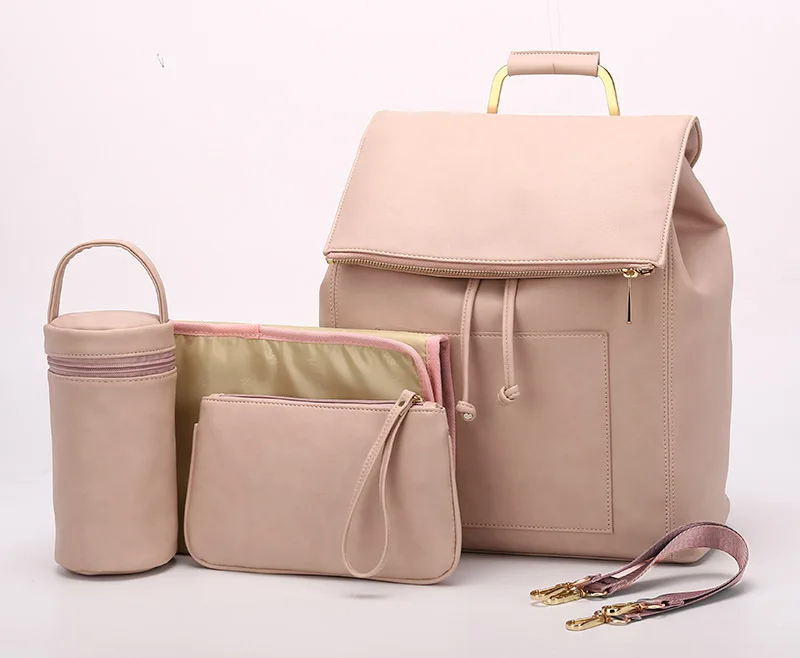 Модный рюкзак из искусственной кожи для подгузников большой емкости, рюкзак с изолированными карманами для маленьких мам, сумки с сулированными карманами для малышей