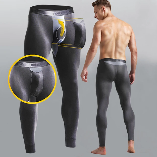 Sexy see through ultra-thin men's leggings long sleeping pants tight  underwears - AliExpress