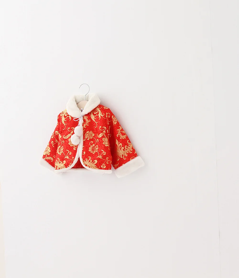 Стиль детский зимний китайский костюм для девочек Cheongsam шаль комплект из двух предметов детская фигура павлина Cheongsam китайский костюм
