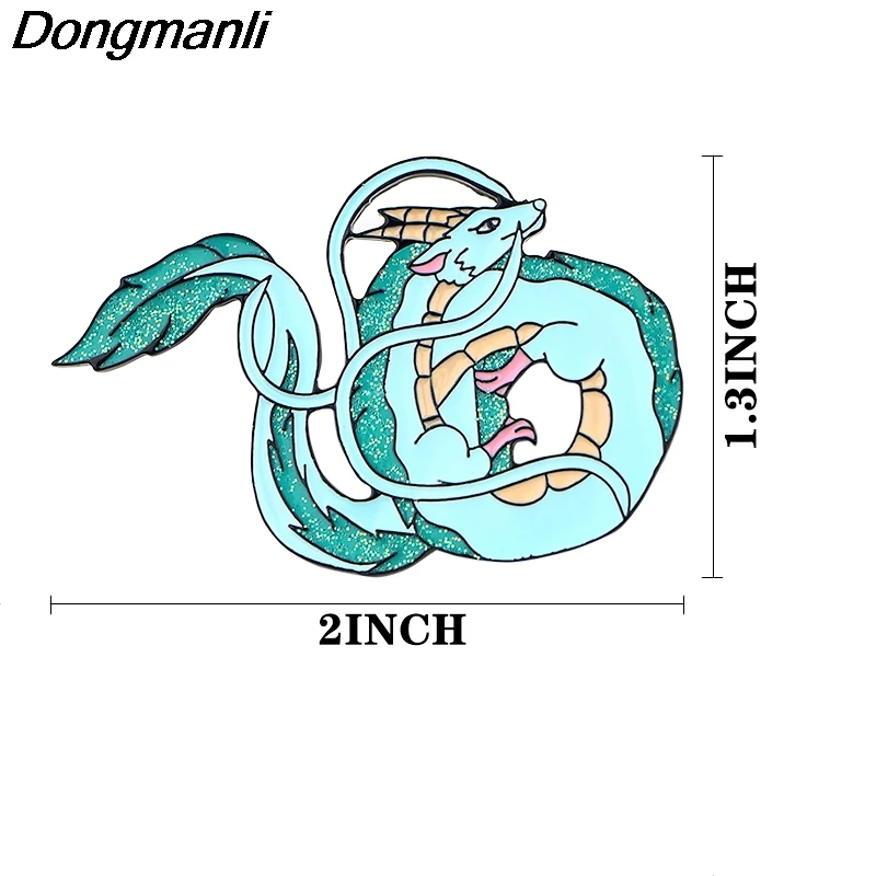 P3864 Dongmanli Мода белый дракон металлические эмалированные броши и коллекция булавок Нагрудный значок воротник ювелирные изделия