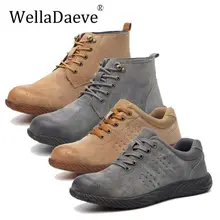 Мужские строительные уличные ботинки с высоким берцем и стальным носком, защитная обувь из свиной кожи, ПРОКАЛЫВАЮЩИЕ ботильоны, Рабочая обувь для мужчин