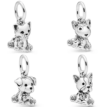 

Octbyna Hot Sale Pet Dog Pendant Silver Color DIY Charm Beads Fits Pandora Bracelet Necklace Making For Women Men Jewelry Gift