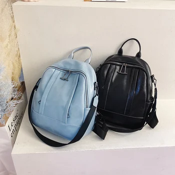 

Women Leather Backpacks Teenage Girls School Shoulder Purse Travel Backpacks Mochila School Student Travel Bagpack