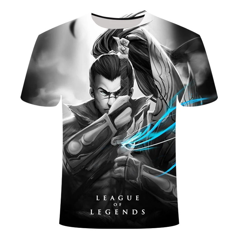 Esports игровая Лига Легенд yasuo leesin Thresh 3D печать футболка мужская детская футболка большой размер 6XL игра команда рубашка