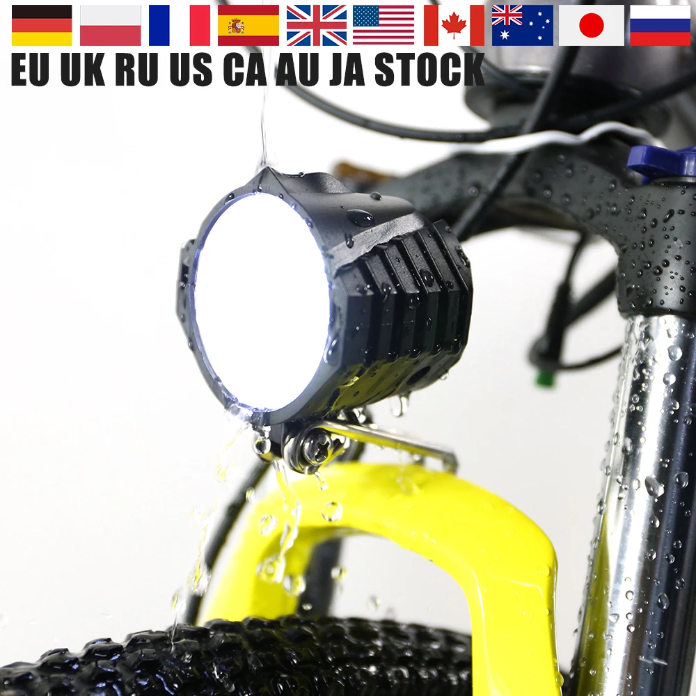 Electric Bicycle LED Headlight 12W 36V 48V Waterproof E Bike Front