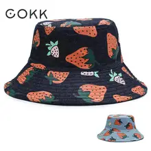 COKK, новинка, милая Панама, модная, клубника, шапки, хип-хоп, Gorros, для женщин, Панама, теплая, ветрозащитная, Панама, для улицы, шляпа рыбака
