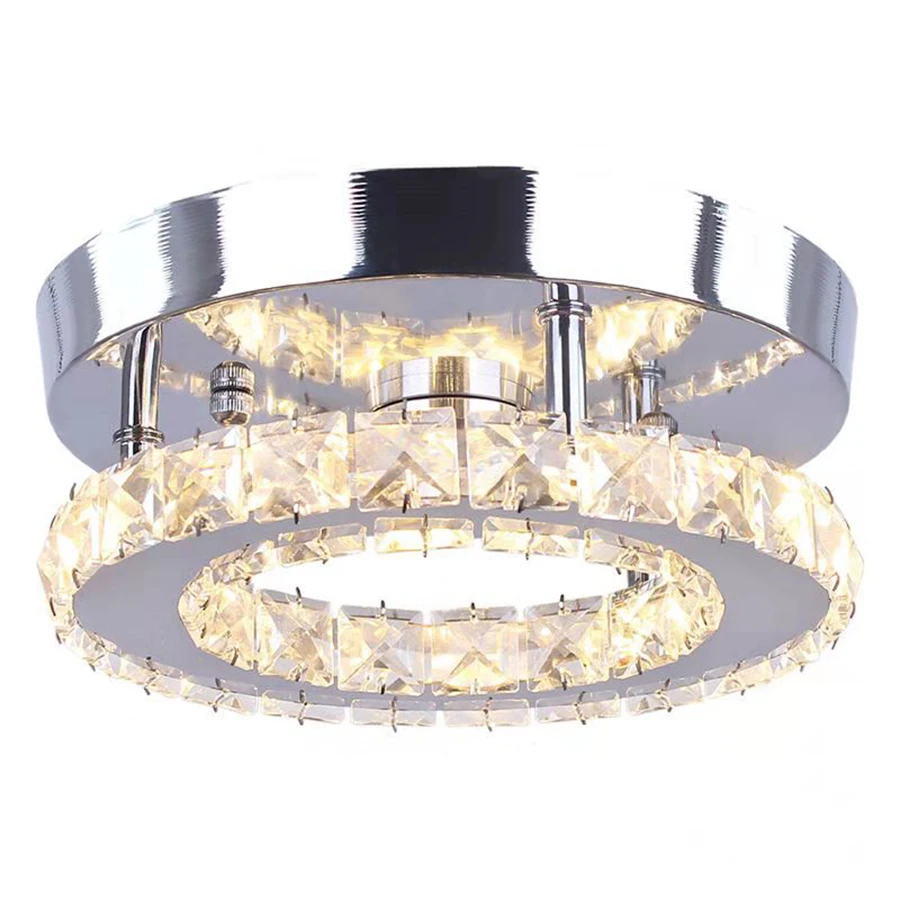 

20cm Modern Crystal Ceiling Lights LED Stainless Steel Lamp Lighting for Living Room Bedroom Restaurant Hotel Bar Aisle lustre