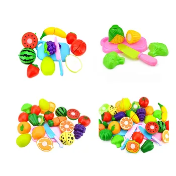 

Fruit Vegetable Food Cutting Set Pretend Role Play Kitchen Food Toys for Kids Educational Toys,Ran Style