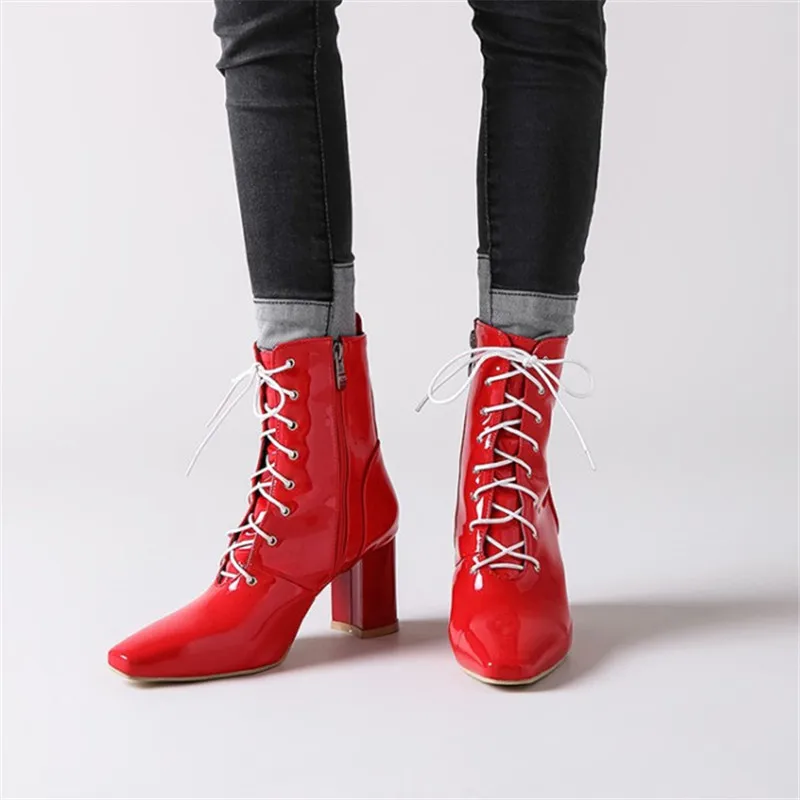 office black patent boots