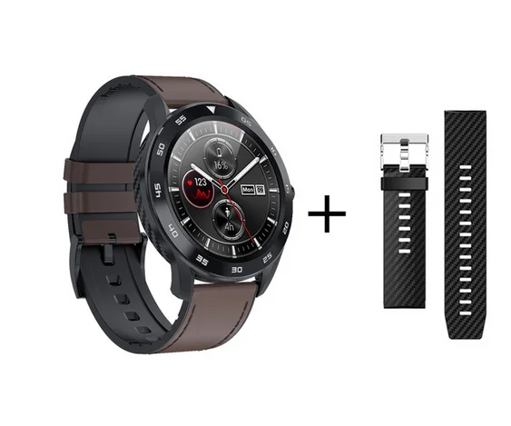 DT98 Bluetooth Вызов смарт-браслет для мужчин автономный оплата мужчин t с Smartwatch пульсометр кровяное давление фитнес-трекер Шагомер - Цвет: leather black