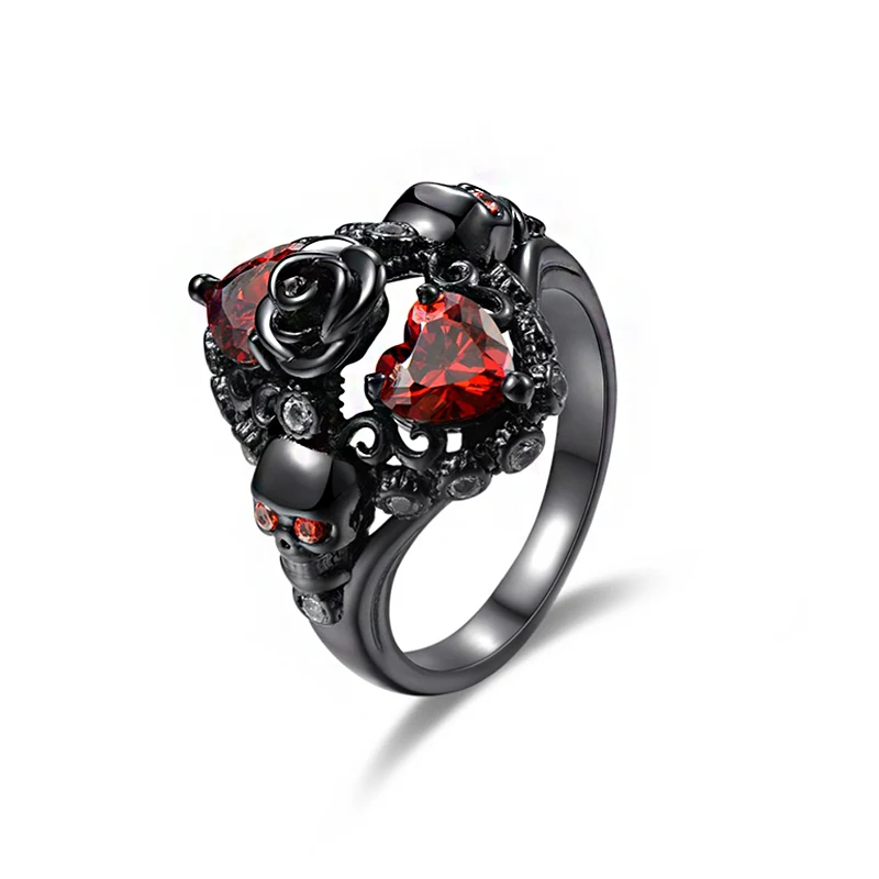 

fashion popular female Ring Charm Black Skull wedding ring jewelry relaxation holiday engagement ring friendship birthday gift