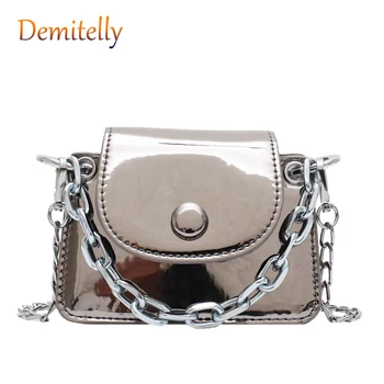 

Fashionable Powerful Magnetic Buckle Women's Small Square Bag New Patent Leather Shiny Mini Shoulder Messenger Bag Purse