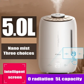 

5L Large Capacity Household Air Humidifier Air Purifying Mist Maker Timing With Intelligent Touch Screen Adjustable Fog Quantity