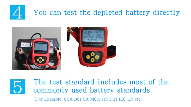 Automotive Battery Tester micro-10012v Battery Tester Battery Capacity Tester test meter digital display