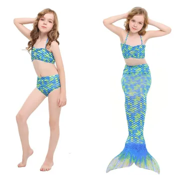 

Girls Swimming Mermaid Tails Cosplay Costume Little Children Mermaid Swimsuit Bikini Set for Kids Tails with/no Monofin Swimwear