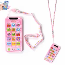 Детский игрушечный музыкальный телефон, детский портативный телефон на русском языке, светильник на Рождество, математические буквы, обучающий мобильный смартфон