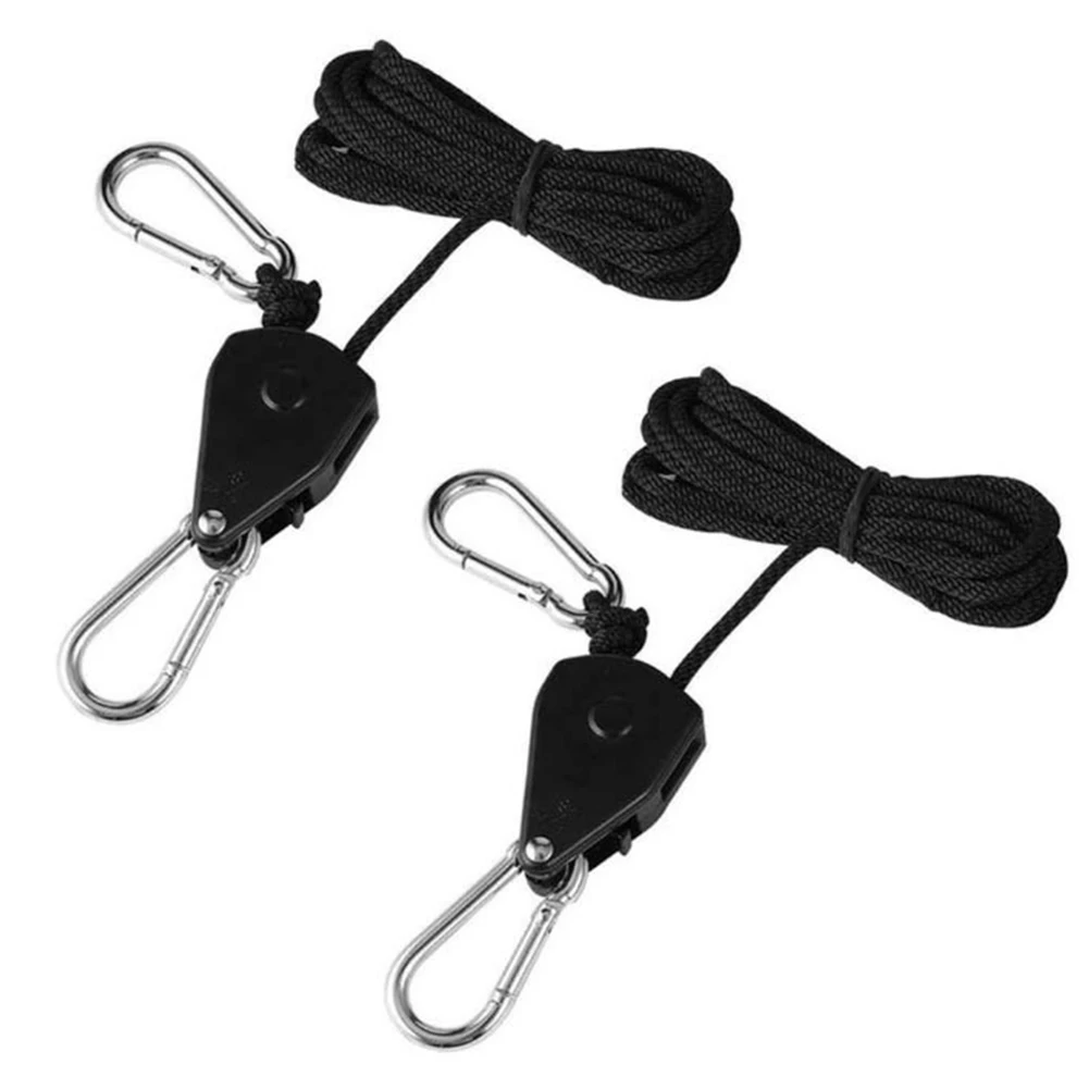 Adjustable With Cla Rope Hangers Hanging Light Reinforced Duty Pulley Ratchet Grow