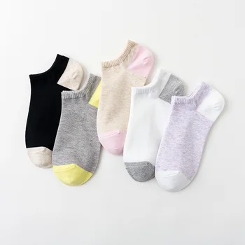 

20 Piece=10 Pairs/lot 2020 Crete Women's Cotton Boat Socks Spring&Summer 3A Physical Odor-Resistant Low-Cut Fashion For Girls