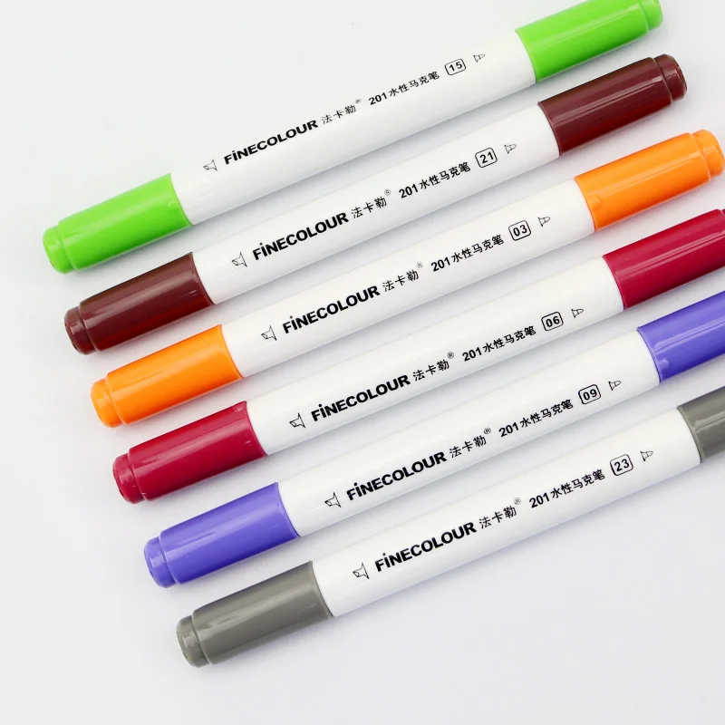 Художественные маркеры FINECOLOUR EF201 12/24/36 цветов набор кистей Двусторонние цветные