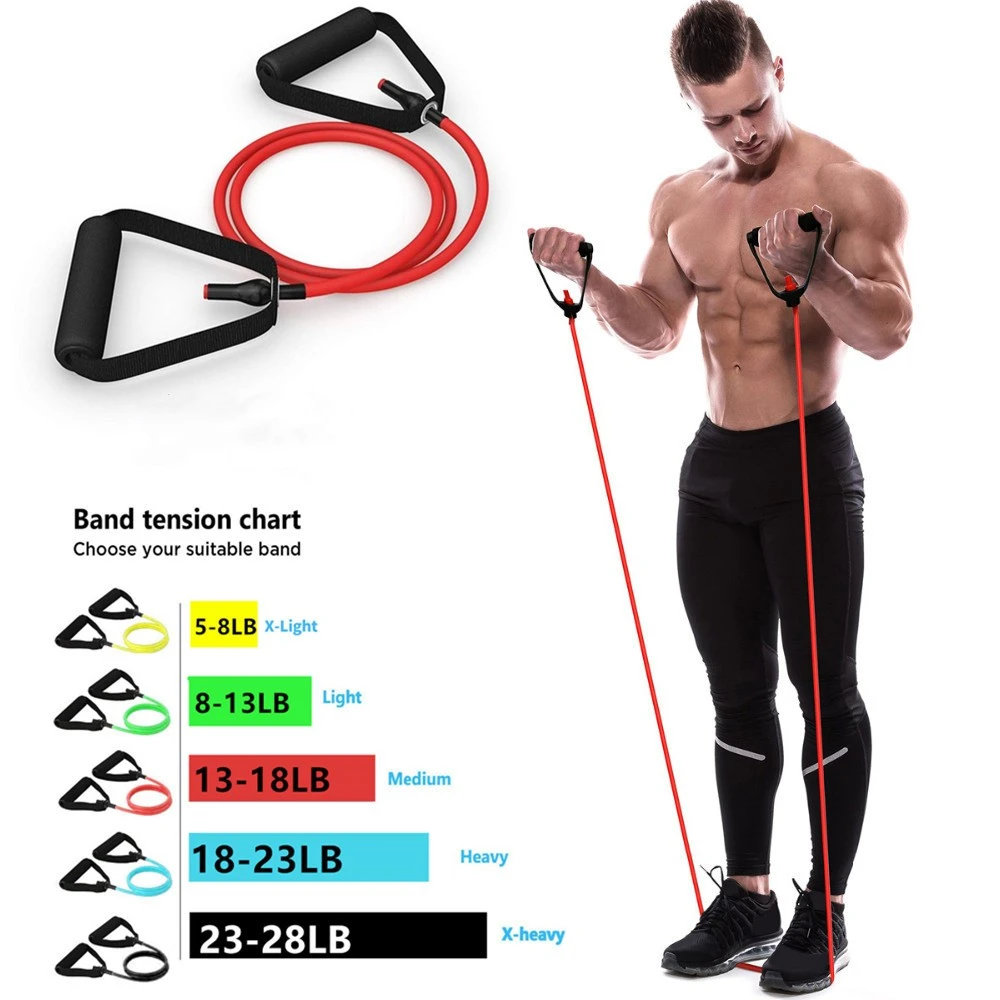 Resistance Bands Tube Workout Exercise Elastic Band Fitness Equipment Yoga home