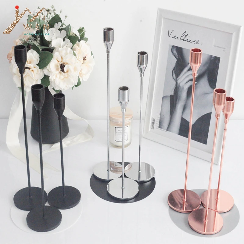 Candle-Holders Table Metal Home-Decor Wedding Fashion IMUWEN Exquisite