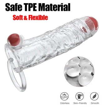 Penis Vibrating Ring Sleeve for Penis Adult Sex Toys for a Couple Delay Ejaculation Enlargement Condoms Dildo Vibrators Sex Shop 4