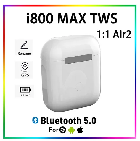 Новинка 2021 оригинальные беспроводные Bluetooth-гарнитуры i800 MAX TWS 1:1 с функцией GPS и