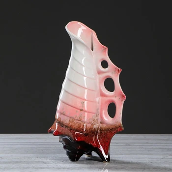 

Desktop vase "Vertical shell" pink, 35 cm