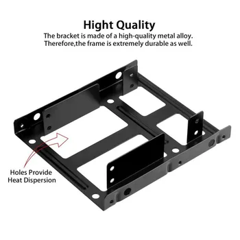 

Metal Dual Bay 2.5" To 3.5" Hard Drive Mounting Bracket HDD SSD Mounting Frame