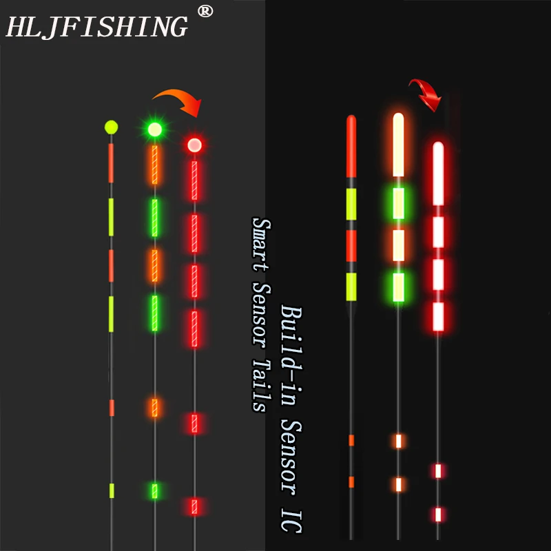 

HLJFISHING Fishing Float Tail Gravity Sensor Tail Smart IC Build-in High Brightness LED Luminous Floater Tail
