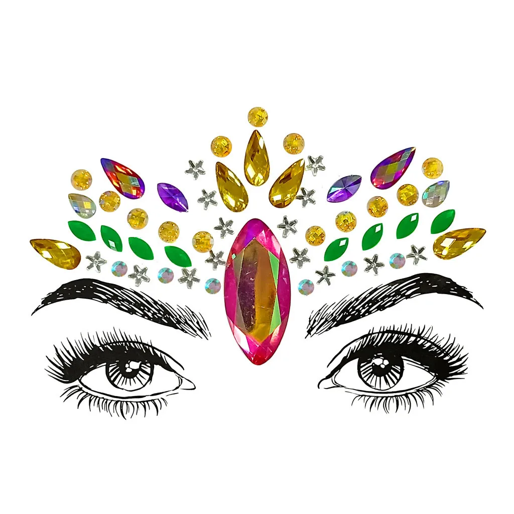 Временная татуировка наклейка лицо драгоценные камни блеск драгоценность Татуировка Свадебный фестивальный рейв вечерние наклейка на лоб tatuajes temporales