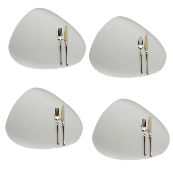 

4PCS Triangular Insulation Placemat Non-slip Tablecloth Waterproof Washable Desktop Decorations And Accessories