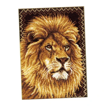 

Lion Latch Hook Kit Rug Floor Mat Tapestry Carpet DIY for Kids Adults Beginners