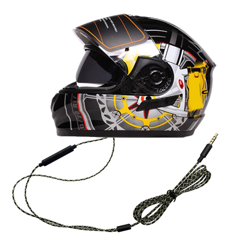 

Adjustable Sports Practival Universal Listen To Music Volume Control Motorcycle Cycling Helmet Headphones Plug Wire Outdoors