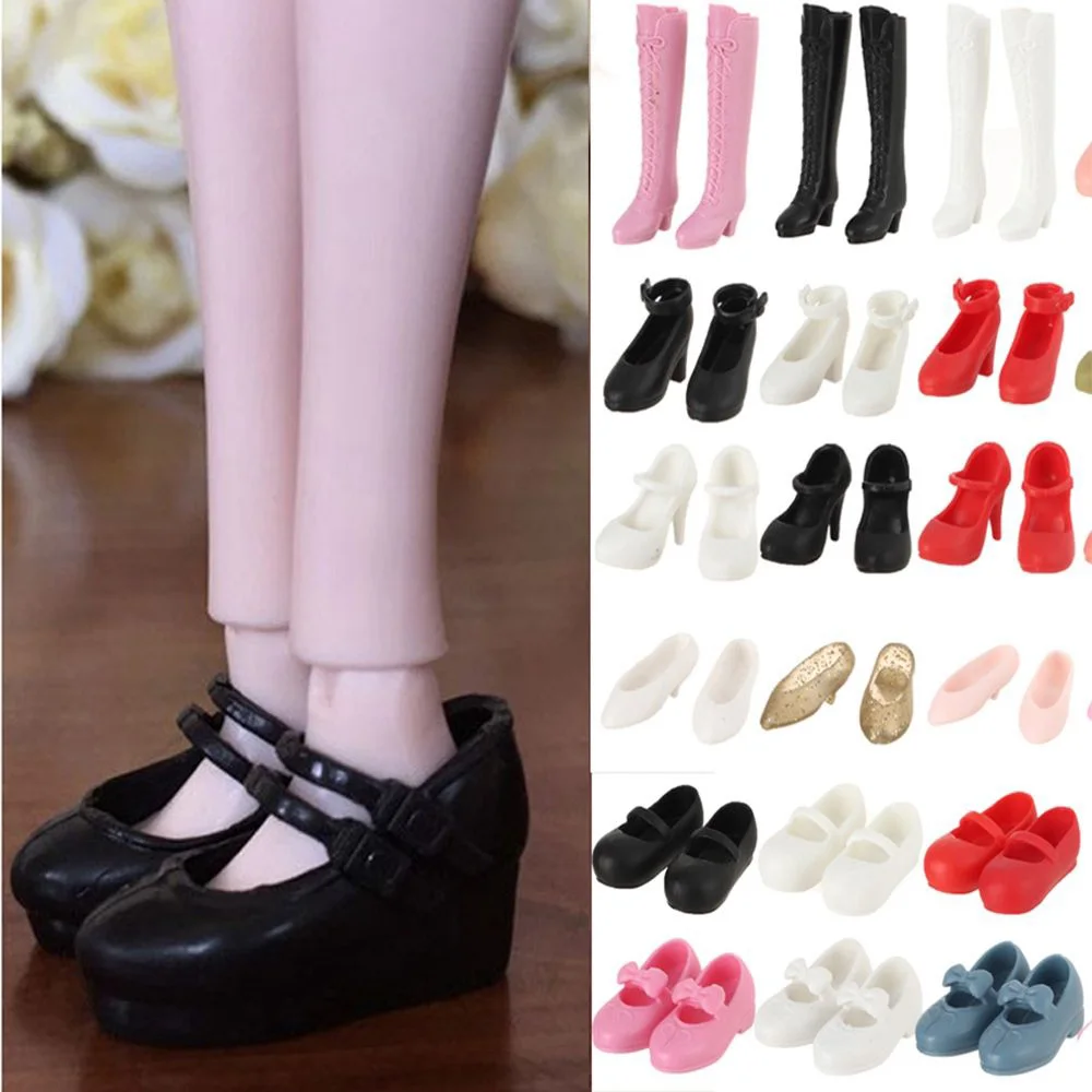 31 Styles Hero Dolls Long Boot Plastic Foot Length 2cm Fashion Female Long Knees Boots Doll Clothes Accessories Black White Pink Doll Clothes Accessories Doll Accessories