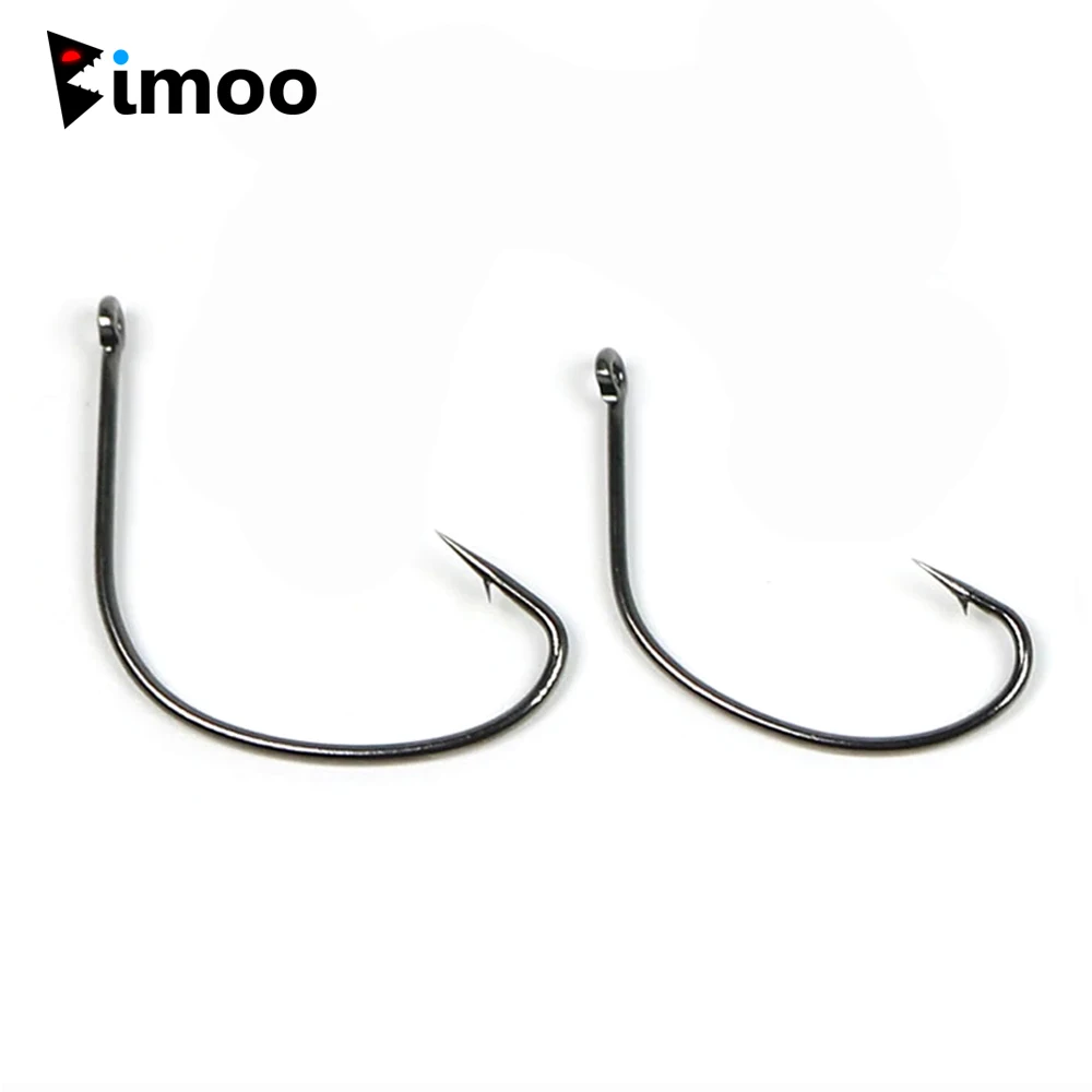 

Bimoo 50PCS High-carbon Steel Live Lure Shiner Fishing Hook Straight Eye Saltwater Freshwater Bass Hooks Black Nickel #6 - #5/0