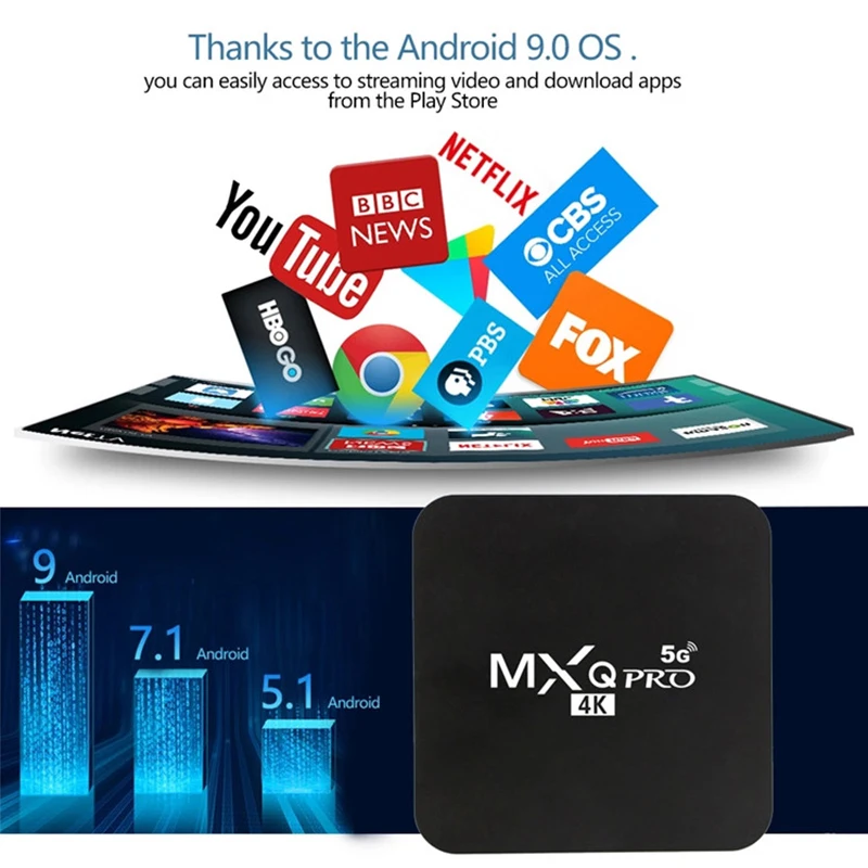 MXQ PRO 4K умная ТВ-приставка Android 10.0 5G WiFi Ram RK3228A 2 Гб 16 HD 3D TV Box Media Player 1080P Global |