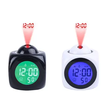 

Desktop Clock LCD Projection Voice Talking Alarm Clock with Temperature Display