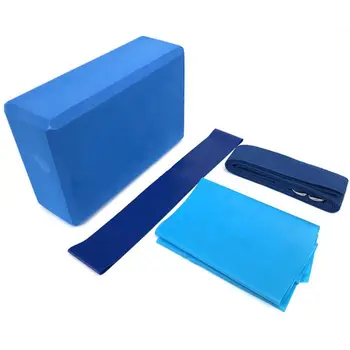 

4 Pcs Yoga Equipment Set with Yoga Ball Blocks Stretching Strap Resistance Loop