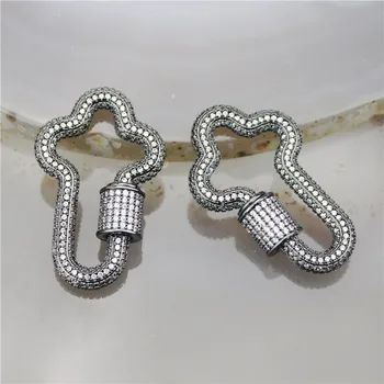

21*35mm 5pcs/lot Fashion cubic zirconia charm,new design gunmetal cross cz clasp,diy necklace/bracelet component wholesale