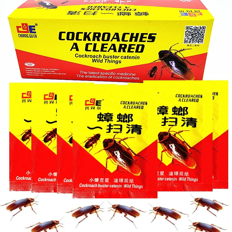50 PCS/Lot Effective Cockroach Powder Bait Insect Eliminate effects cockroach medicine serial kill Anti Pest Trap Control | Дом и сад