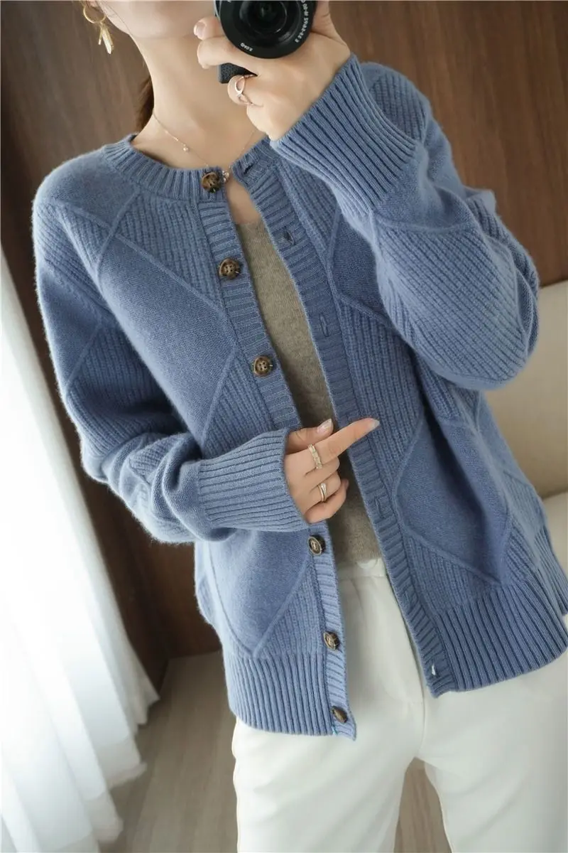 Cardigan à poches et boutons perles