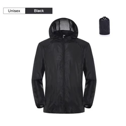 Waterproof Quick-Dry Unisex Camping and Outdoor Windbreaker with Sun Protection - XXXL (Unisex-Black)