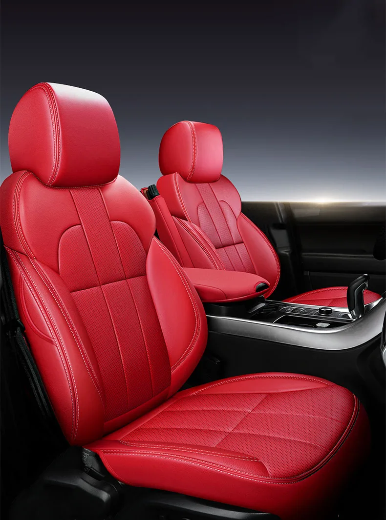 

Чехол на сиденья автомобиля из воловьей кожи на заказ, для Land Rover Discovery 3 4 5 Sports Evoque FreeLander 2 Range Rover Sport velar, автомобильные аксессуары