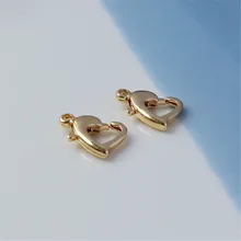

14k Gold covered peach heart spring buckle lobster buckle DIY manual bracelet necklace link buckle jewelry ending accessories