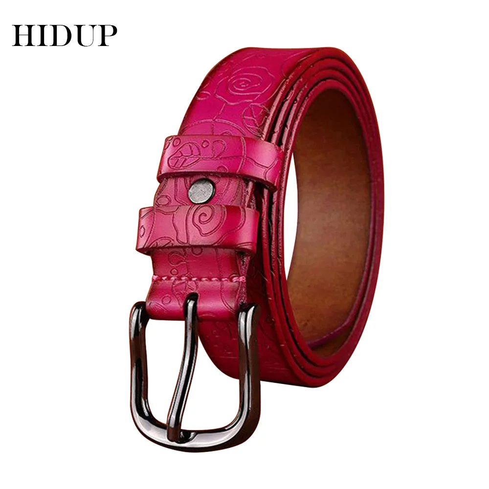 HIDUP женский качественный дизайн ремни из натуральной кожи черная Пряжка