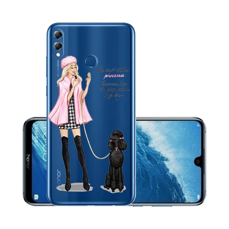 W135 Прозрачный чехол для huawei Honor 8X, чехол для маленькой девочки, Модный Роскошный чехол для мамы huawei Honor 8X Max 8 8A 8C 6X 7X 6A Etui Capa - Цвет: W135