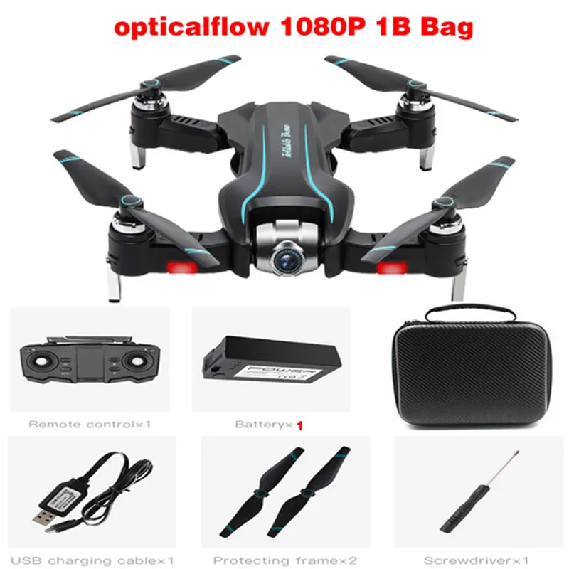 S17 Дрон 4K камера HD 1080P Дрон с Wi-Fi FPV высота обслуживания Квадрокоптер фиксированная точка объемный RC вертолет Дрон камера Дрон - Цвет: 1080P 1B BAG