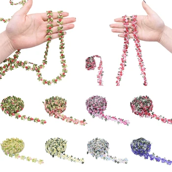 

2 Yards New Cotton Lace Trim Ribbon For Sewing DIY Embroidered Flower Color for garment Cheongsam tablecloth Sewing Fabric